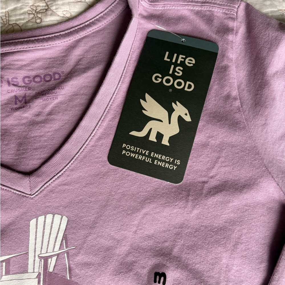 Longsleeve Adirondack Crusher Tee by Life is Good—Lilac - Picture 4 of 6